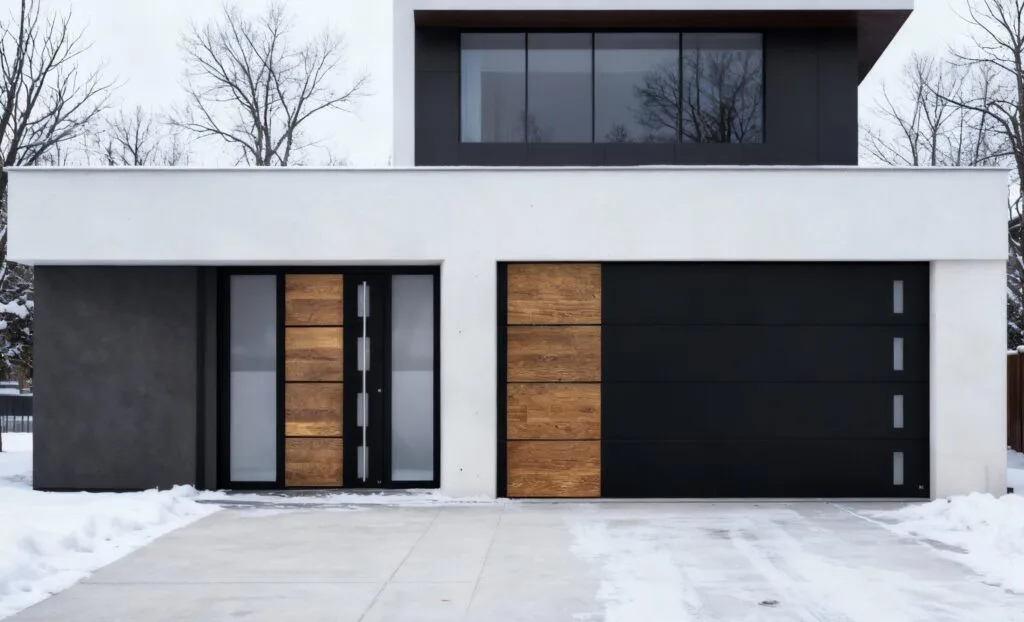Matching entry and garage door set Edmonton