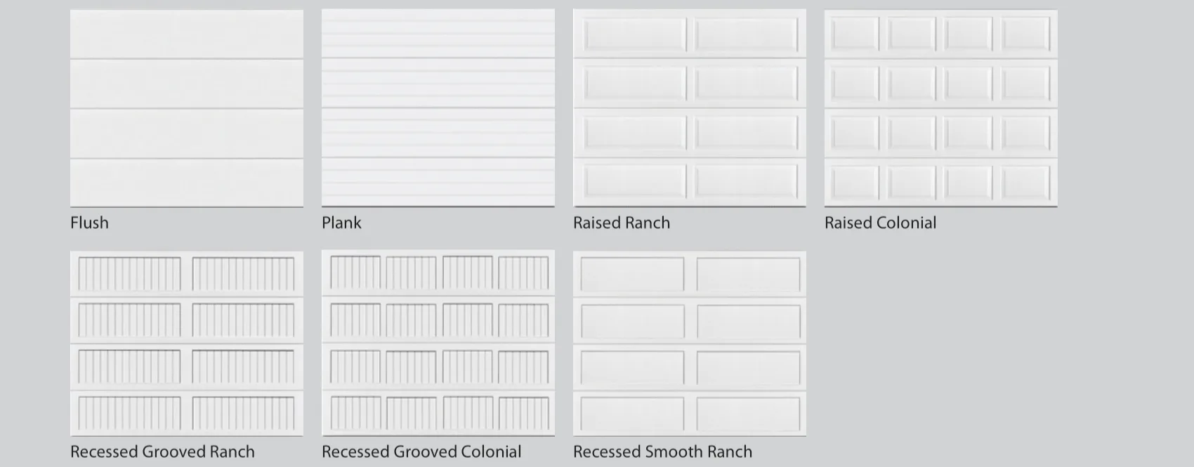 Garage door panel styles in Edmonton