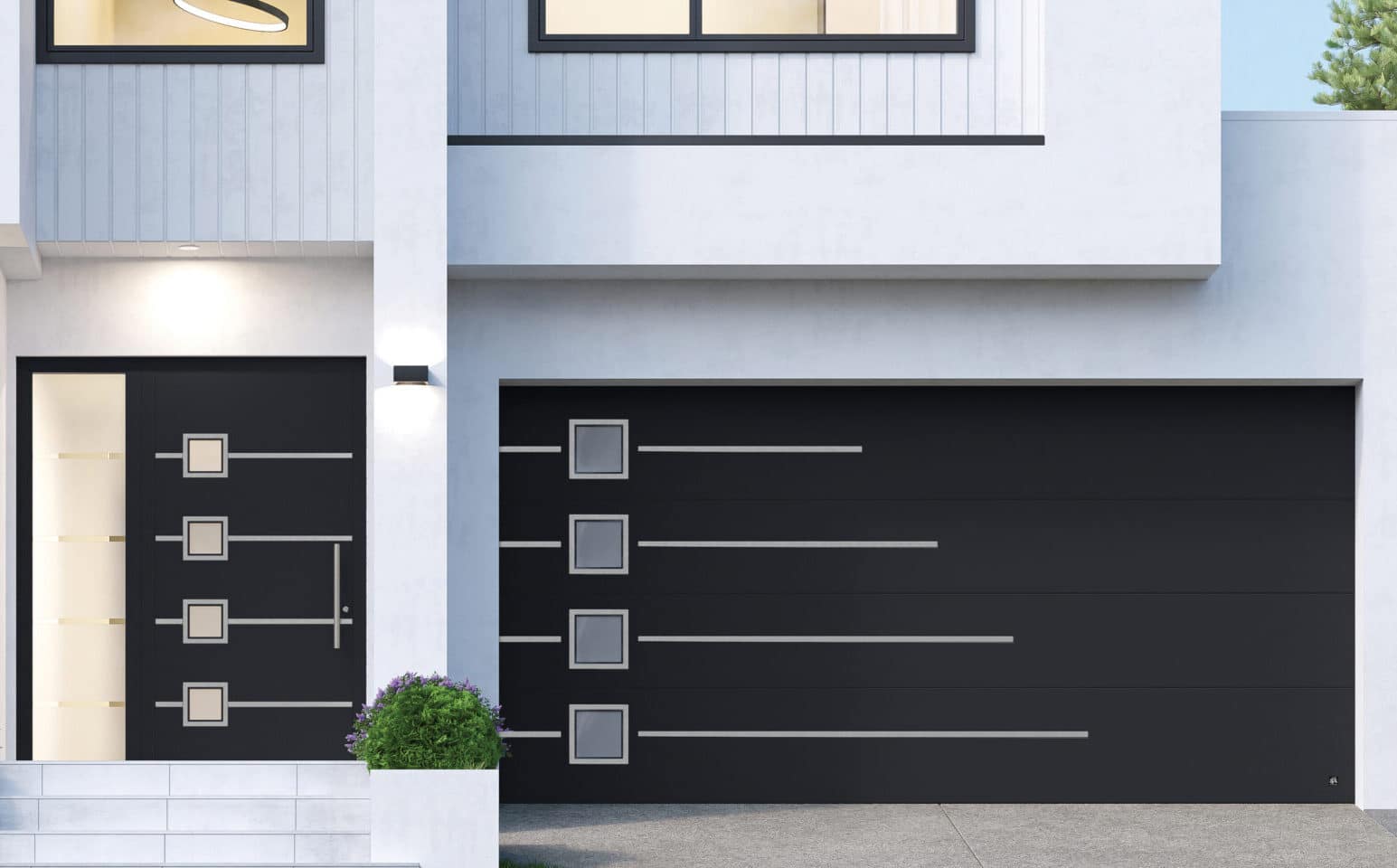 Matching garage and front door sets collection