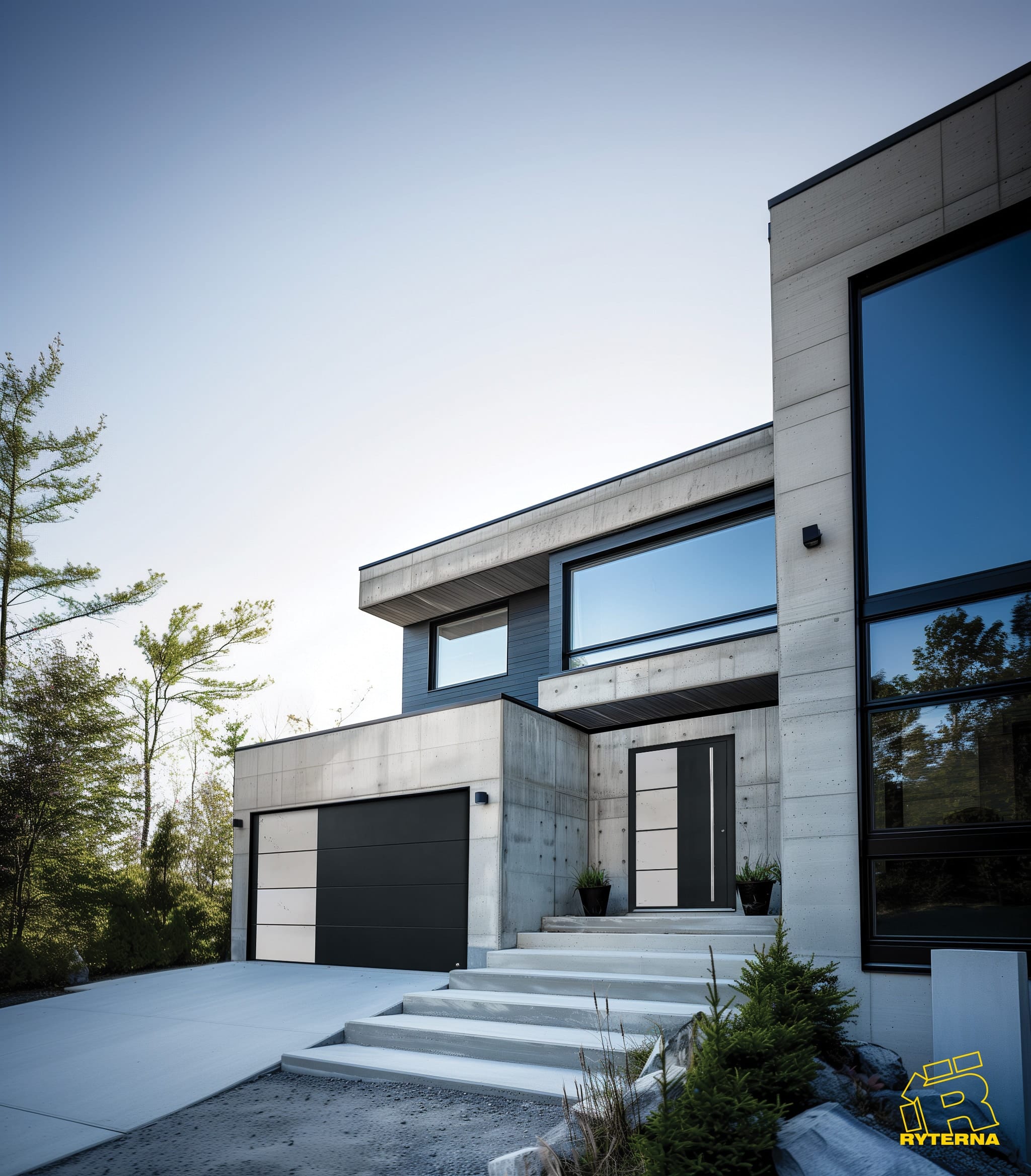 Matching front and garage doors on a Saskatoon home