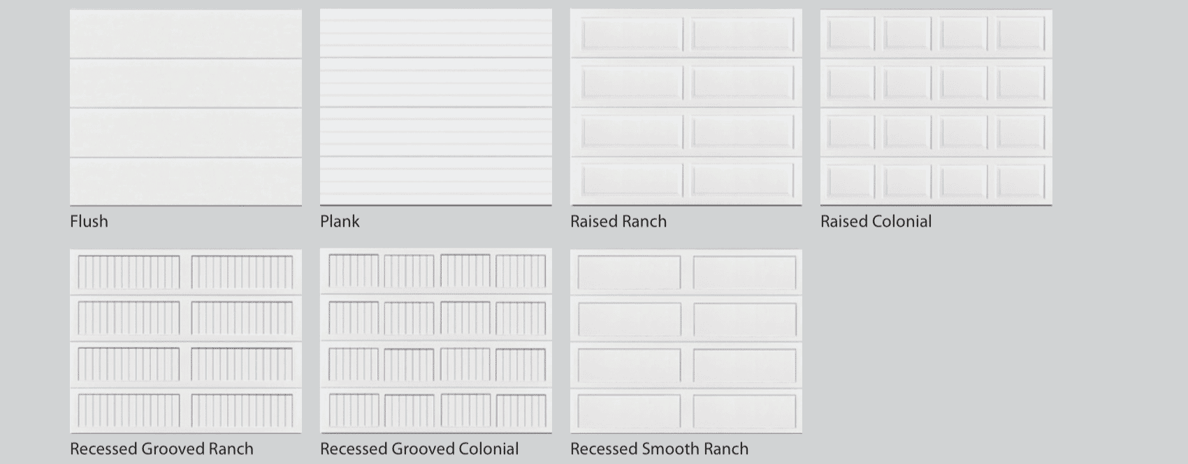 Northland garage door panel styles available in Saskatoon