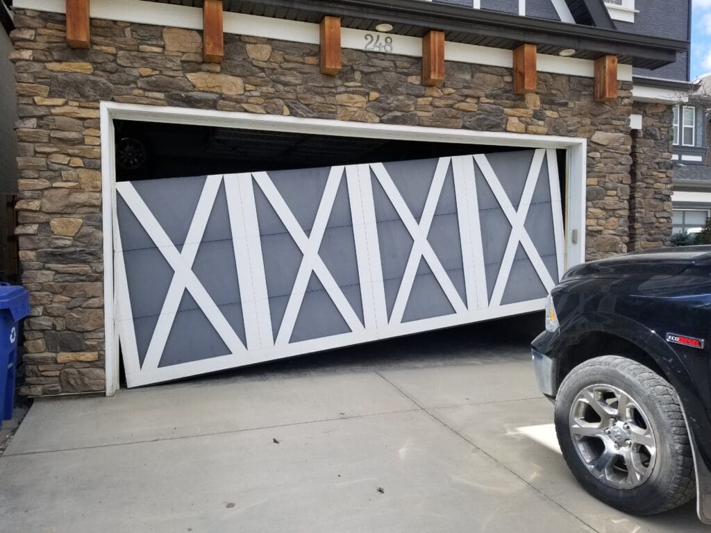 Corroded garage door cable replacement in Saskatoon