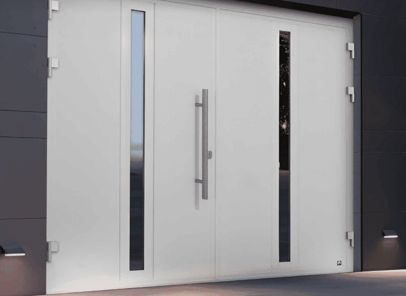 Modern style side-hinged garage door