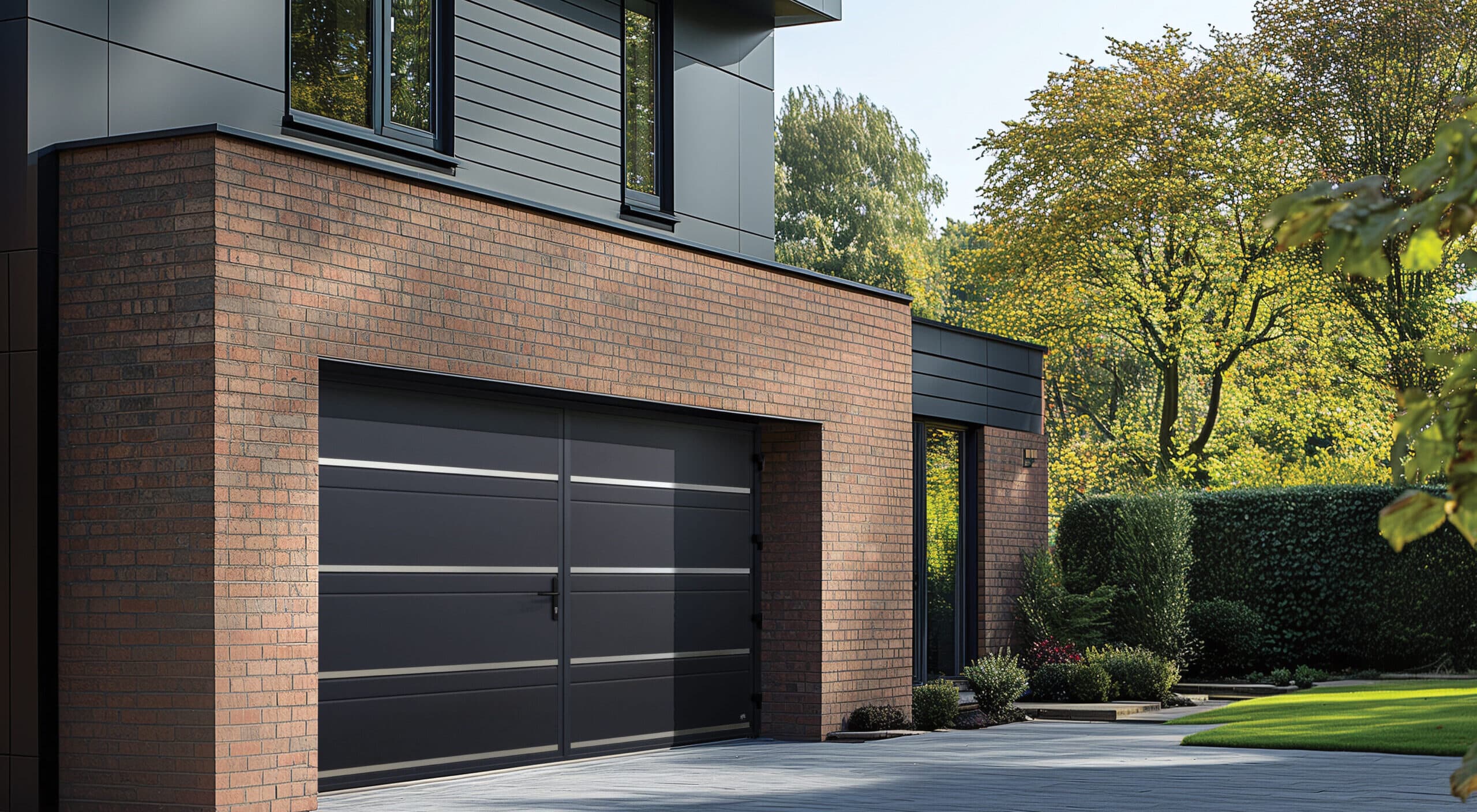 Ryterna side-hinged garage doors on a Saskatoon-area home