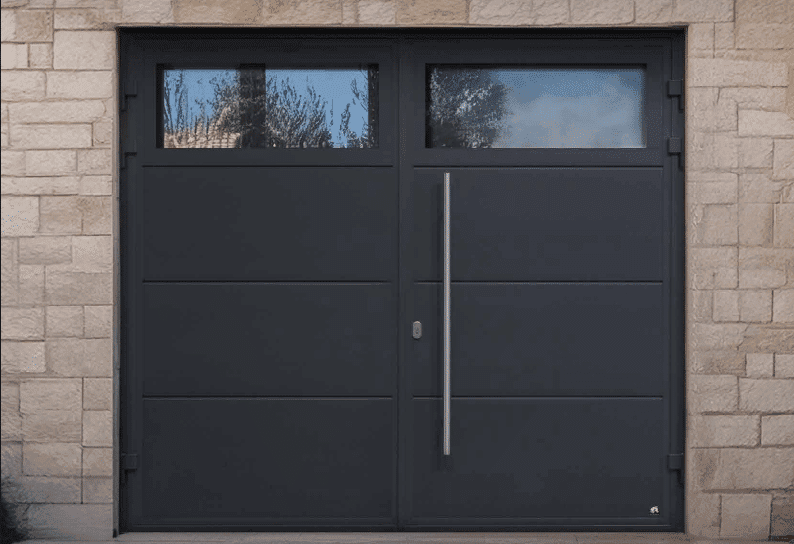 Traditional style side-hinged garage door